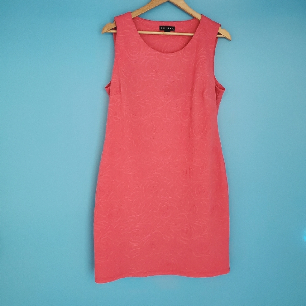 Tribal Floral Textured Dress Size Large Sleeveless